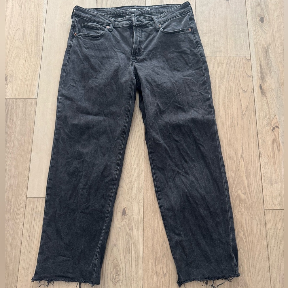 Old Navy Black Straight-Leg Women's Jeans